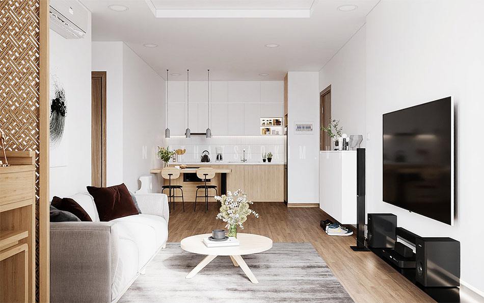 Gam màu sắc gần gũi với tự nhiên mang đến sự dễ chịu, bình yên cho căn hộ