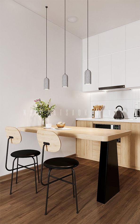 Thiết kế phòng ăn chung cư 75m2 Le Grand Jardin Sài Đồng