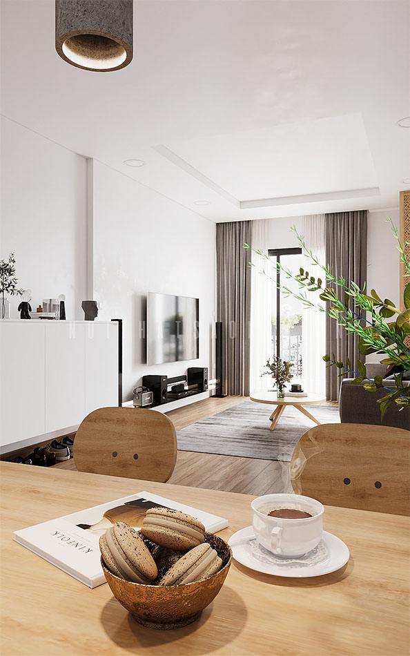 Thiết kế nội thất phong cách Japandi cho căn hộ Le Grand Jardin Sài Đồng hướng đến chất liệu chân thật và ánh sáng tự nhiên