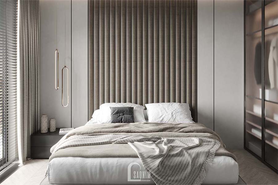 Thiết kế thi công nội thất phòng ngủ master cư Mullberry Lane 113m2 vẻ đẹp sang trọng, ấm cúng