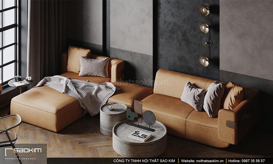 Thiết kế nội thất phòng khách chung cư Vinhome Ocean Park