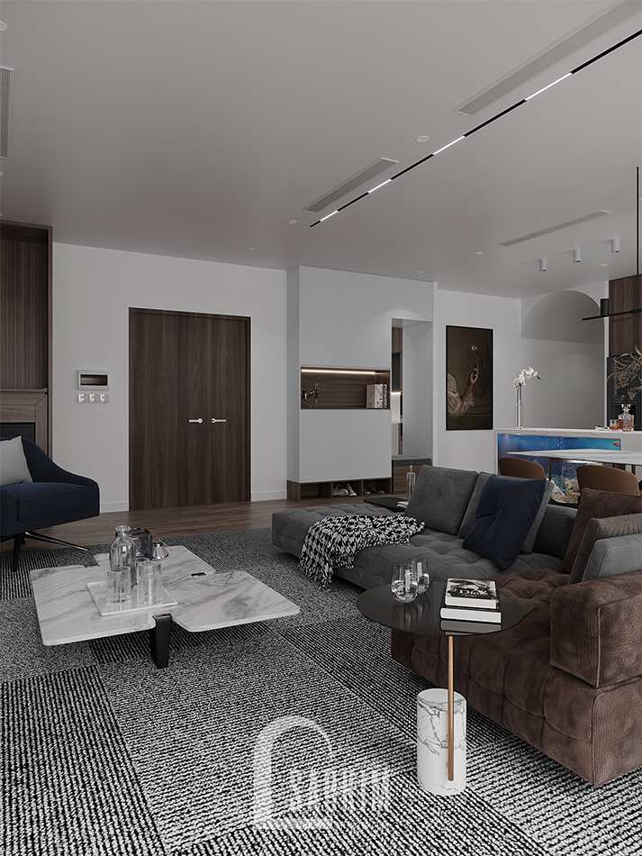 Đồ nội thất bố trí gọn gàng giúp căn phòng trở nên rộng thoáng