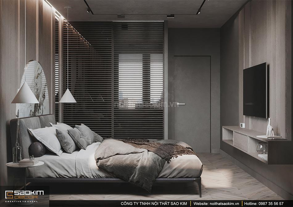 Thiết kế căn hộ chung cư Vinhomes Smart City với không gian phòng ngủ theo phong cách Scandinavian