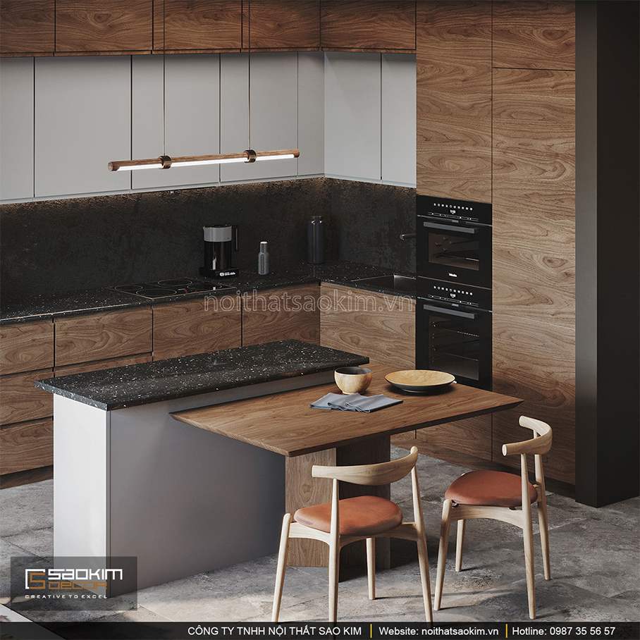 Thiết kế nội thất phòng bếp chung cư