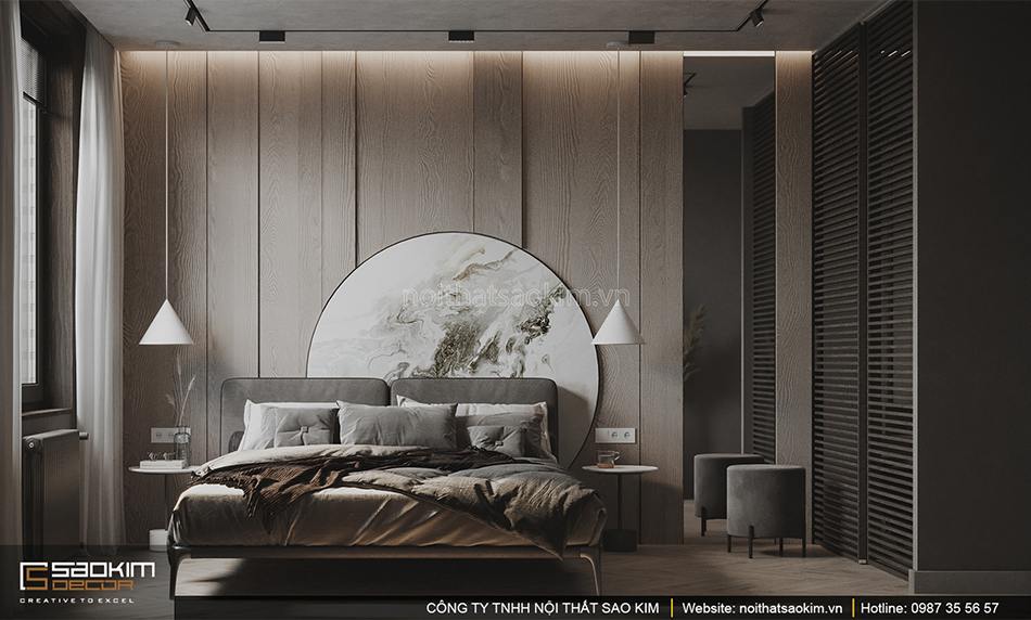 Thiết kế căn hộ chung cư Vinhomes Smart City với không gian phòng ngủ theo phong cách Scandinavian