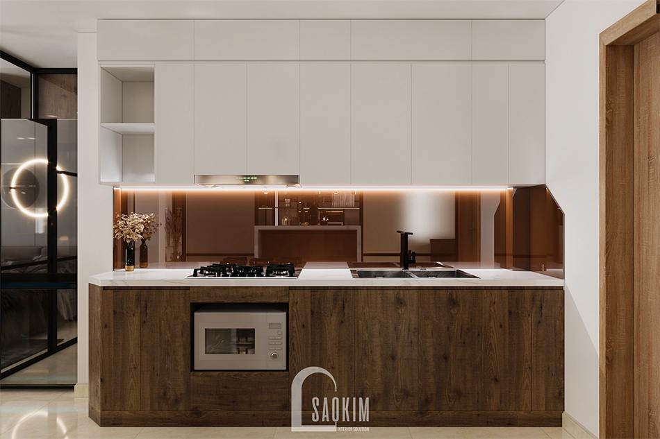 Thiết kế phòng bếp căn hộ studio 45m2