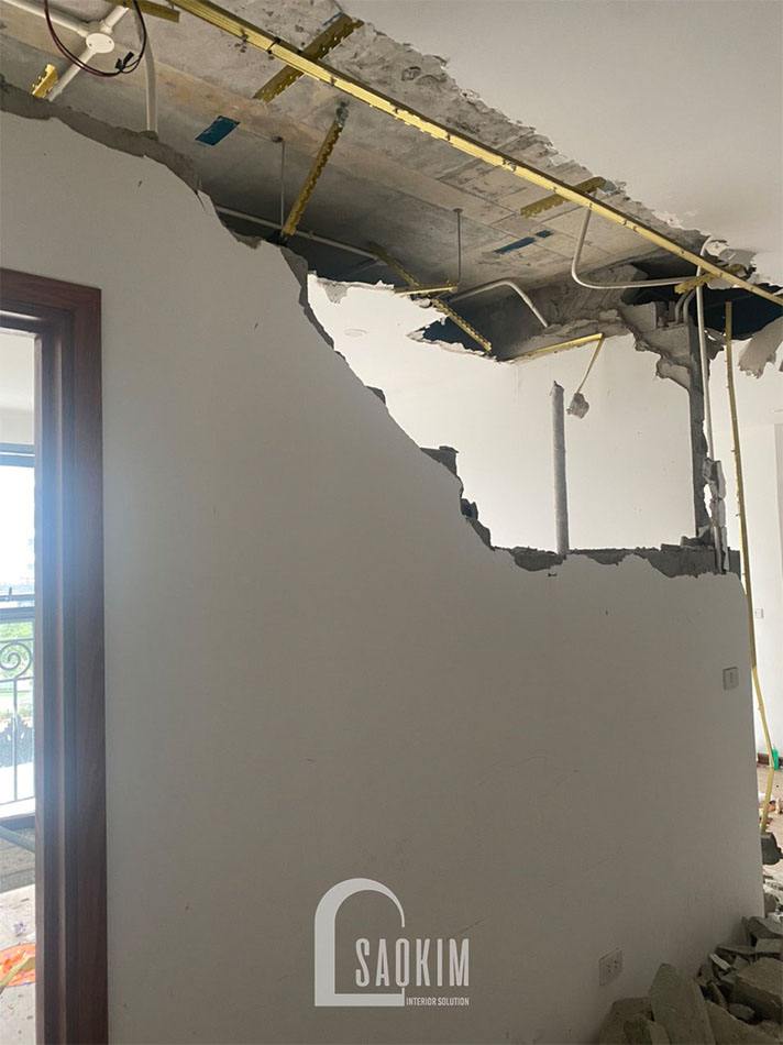 Ảnh chụp hiện trạng căn hộ trong quá trình cải tạo