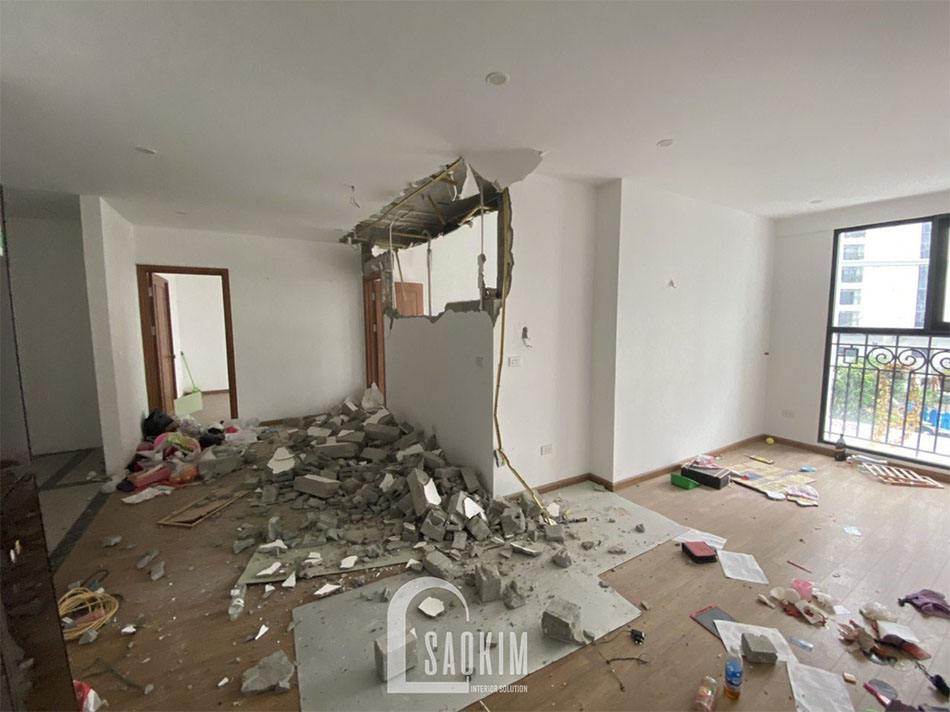 Ảnh chụp hiện trạng căn hộ trong quá trình cải tạo