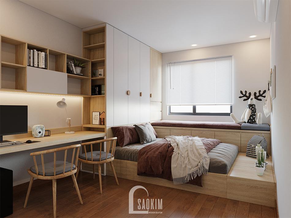 Thiết kế nội chung cư 150m2 Iris Garden với phòng ngủ bé gái xinh xắn