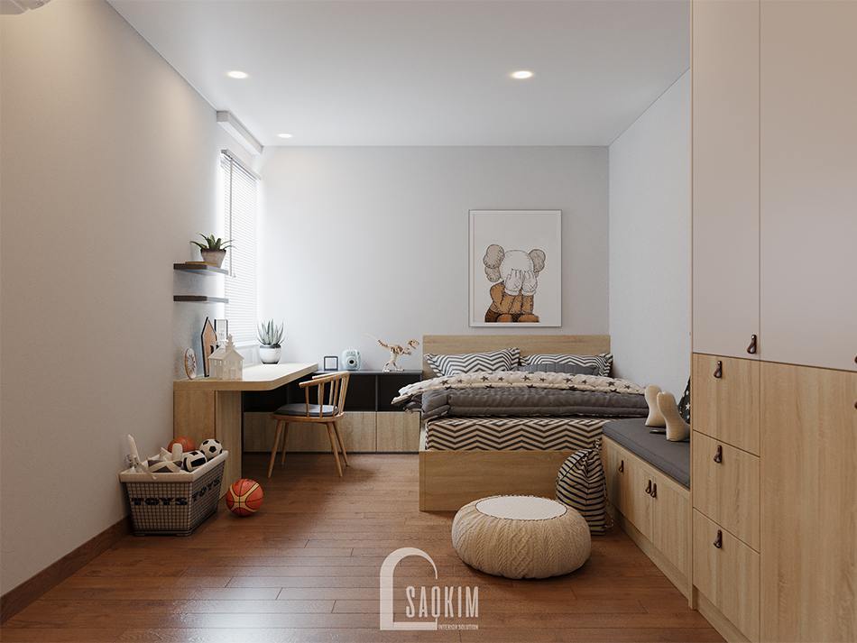 Thiết kếphòng ngủ bé trai chung cư 150m2 Iris Garden