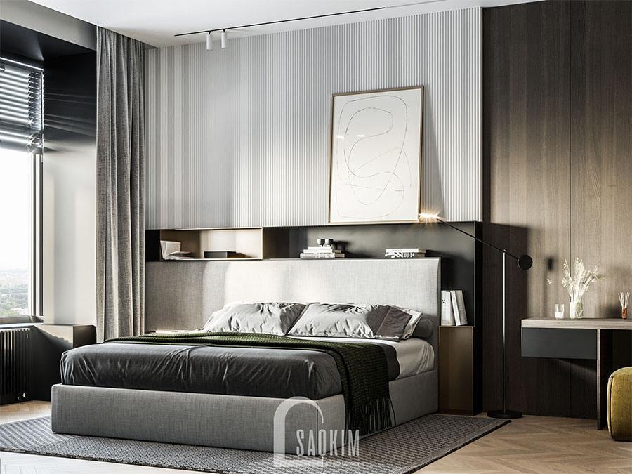 Mẫu thiết kế phòng ngủ 1 chung cư 113m2 Yên Hoà Sunshine