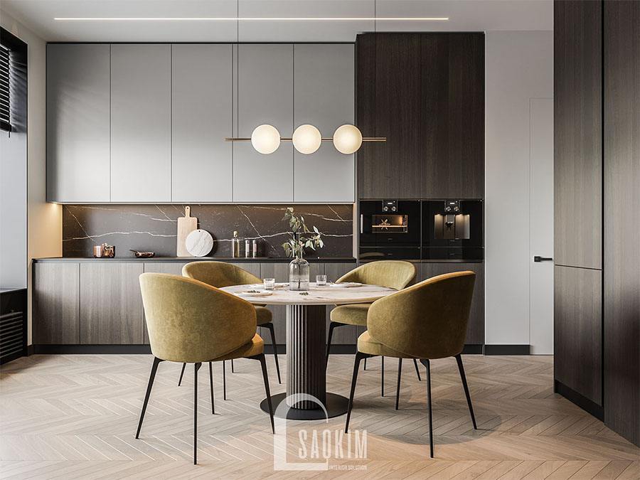 Không gian bếp cao cấp, hiện đại đầy đủ công năng, tiện nghi