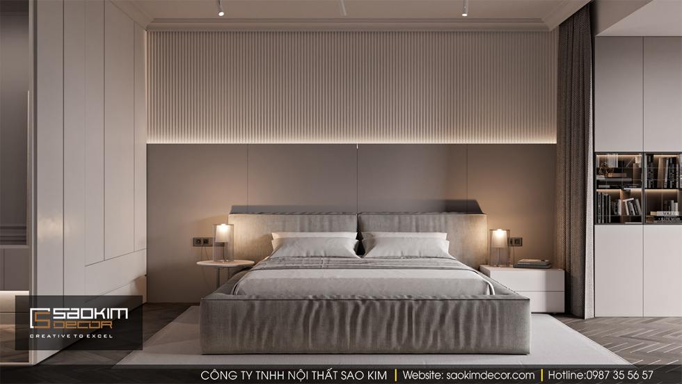 Thiết kế nội thất phòng ngủ master chung cư 100m2