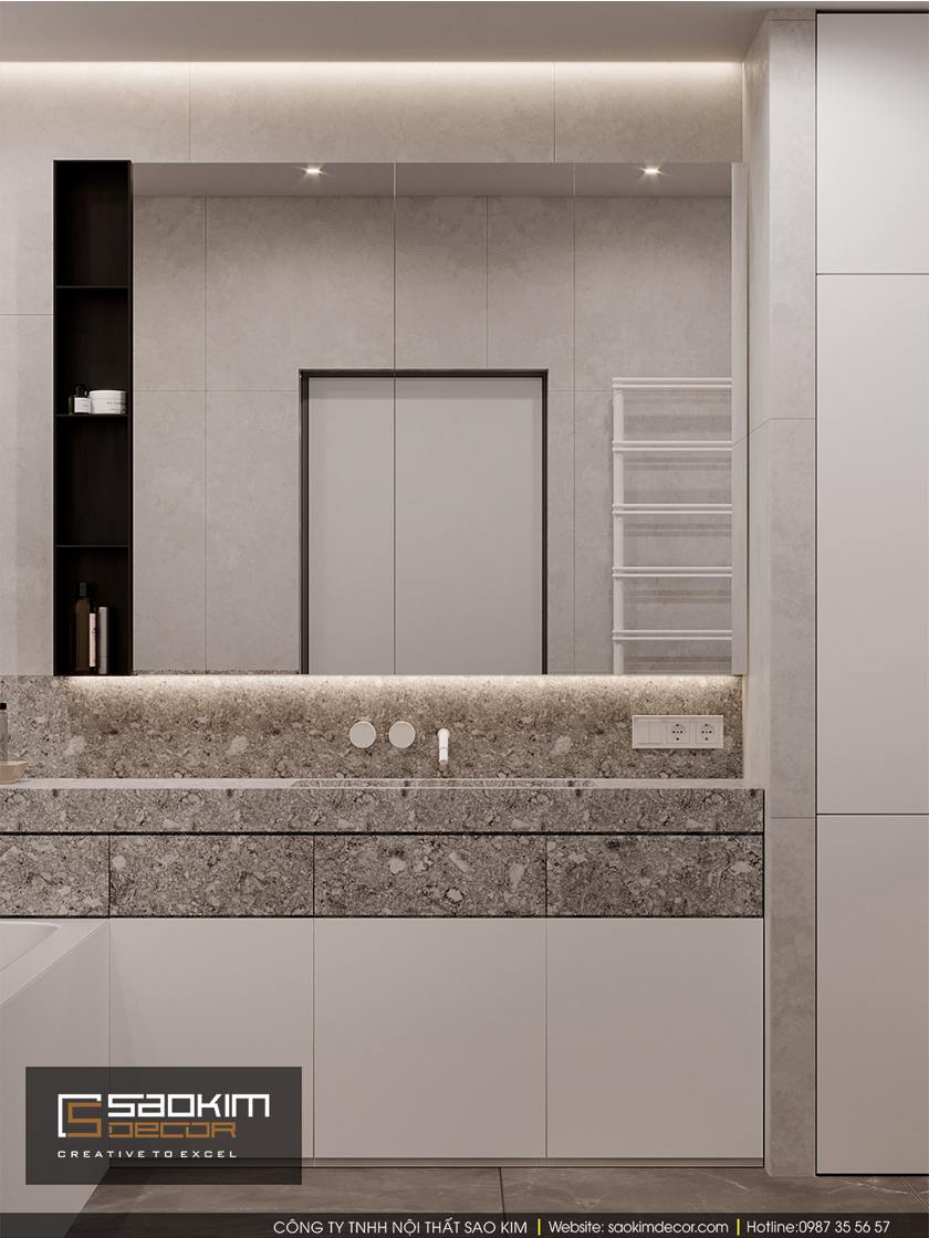 Thiết kế phòng tắm chung cư 100m2 Dream Center Home