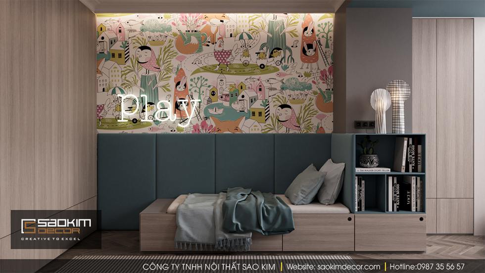 Thiết kế phòng ngủ bé trai chung cư 100m2 Dream Center