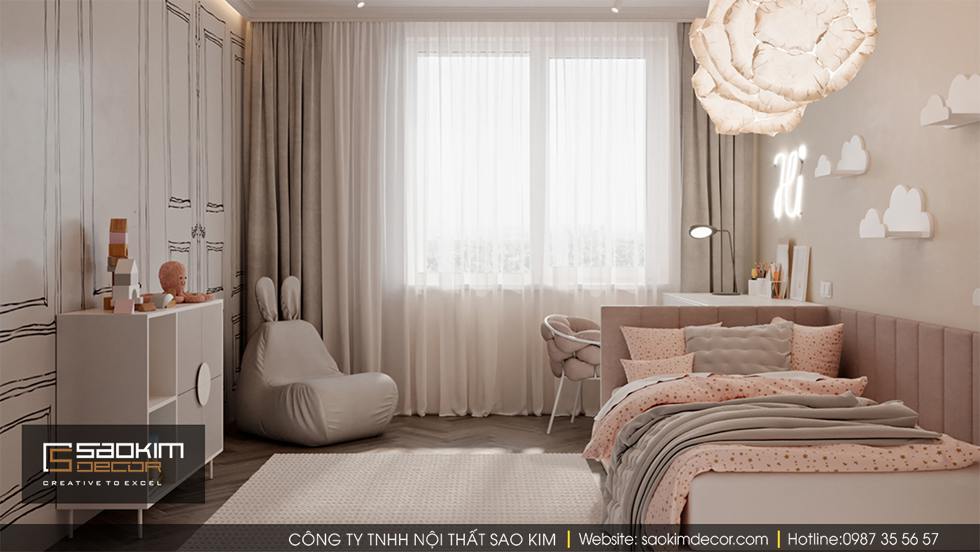 Thiết kế phòng ngủ bé gái chung cư