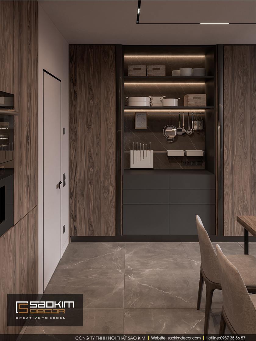 Thiết kế phòng bếp chung cư Dream Center Home