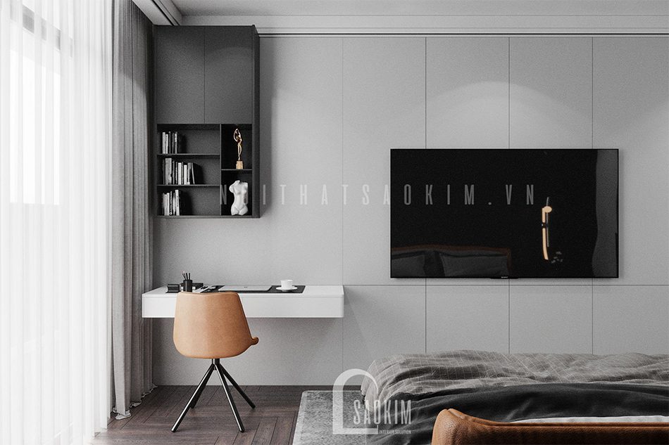 Thiết kế phòng ngủ master chung cư 3 phòng ngủ The Zen Gamuda 157m2 vẻ đẹp hiện đại, tinh tế