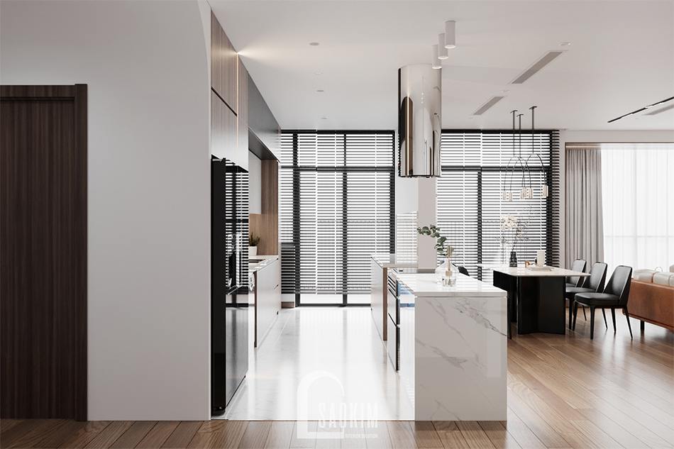Thiết kế phòng bếp chung cư 3 phòng ngủ The Zen Gamuda