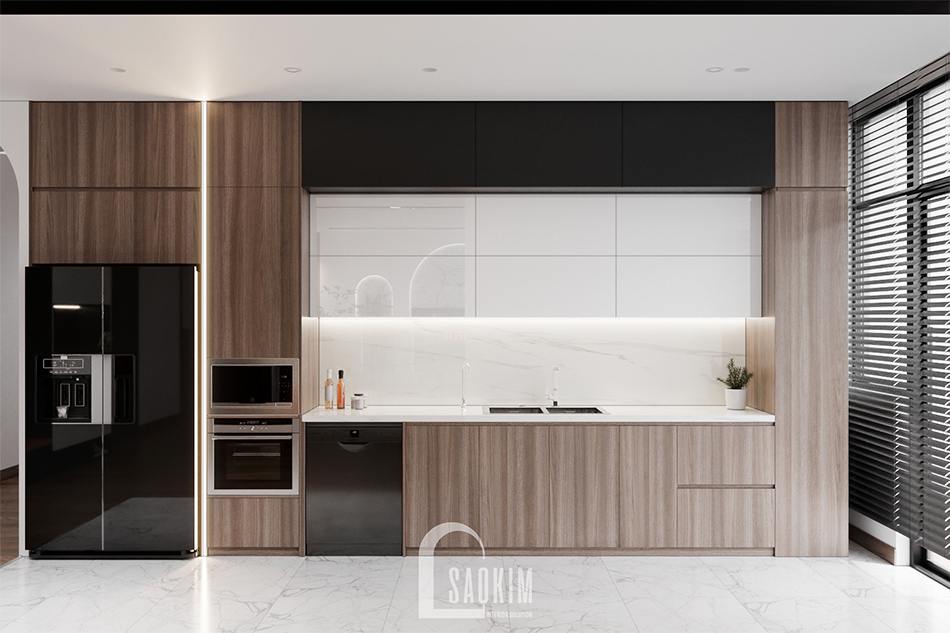 Thiết kế phòng bếp chung cư The Zen Gamuda theo phong cách hiện đại