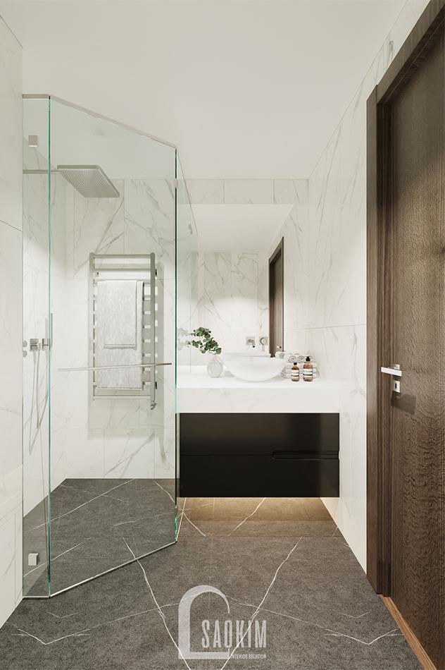 Thiết kế phòng tắm trong phòng ngủ khách chung cư