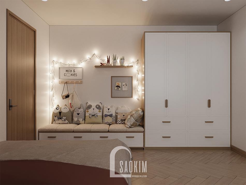 Thiết kế phòng ngủ cho bé gái chung cư 90m2 dự án Thiên Niên Kỷ (TSQ)