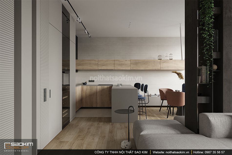 Thiết kế phòng bếp chung cư 93m2 Indochina Plaza