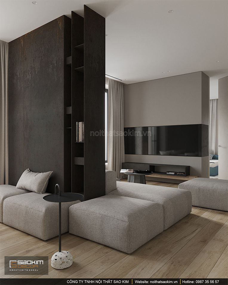 Thiết kế phòng khách chung cư 93m2