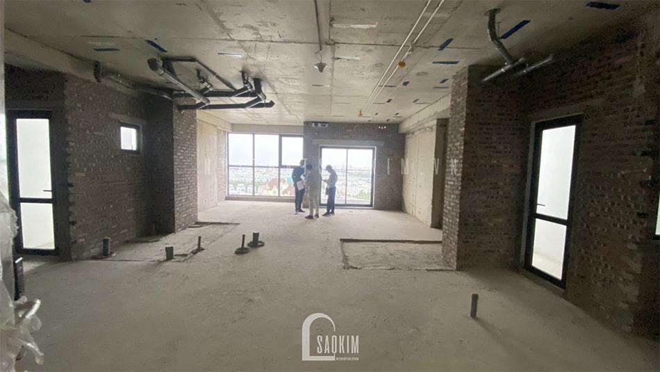 Ảnh chụp hiện trang căn hộ trước khi thiết kế chung cư 97m2 Le Grand Jarrdin kết hợp tông màu đen - trắng đẹp ngỡ ngàng