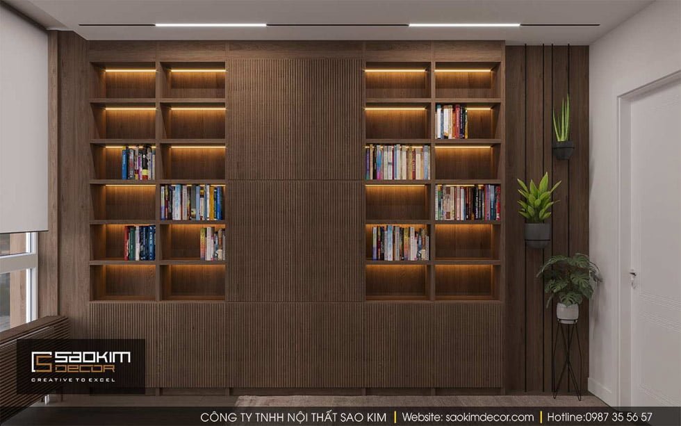 Thiết kế phòng làm việc tại nhà chung cư Gold Tower Nguyễn Trãi