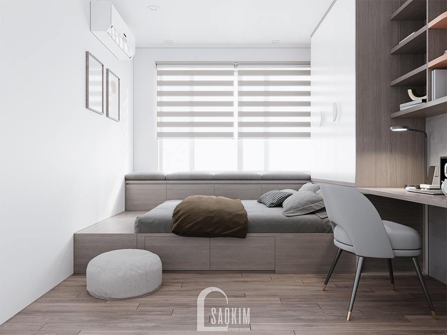 Thiết kế chung cư 3 phòng ngủ theo phong cách hiện đại Huyndai Hillstate - phòng ngủ 4