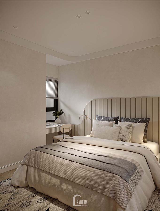 Thiết kế phòng ngủ master chung cư phong cách Scandinavian Farmhouse dự án Feliz Homes