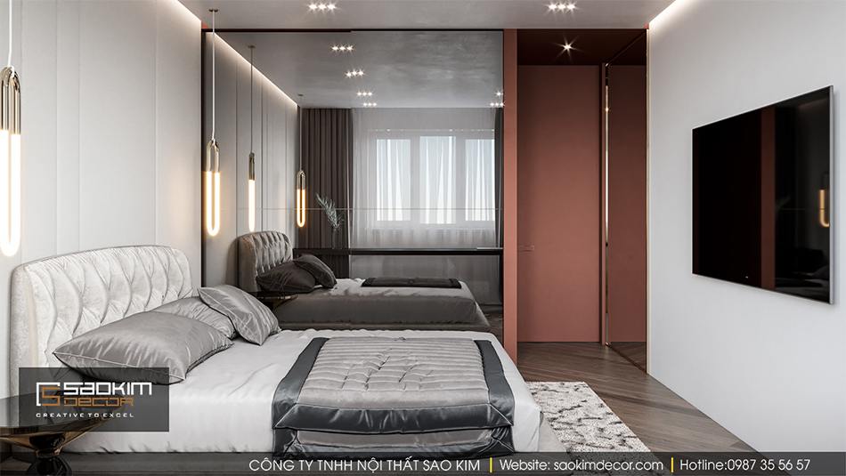 Thiết kế phòng ngủ 2 chung cư Hateco La Roma