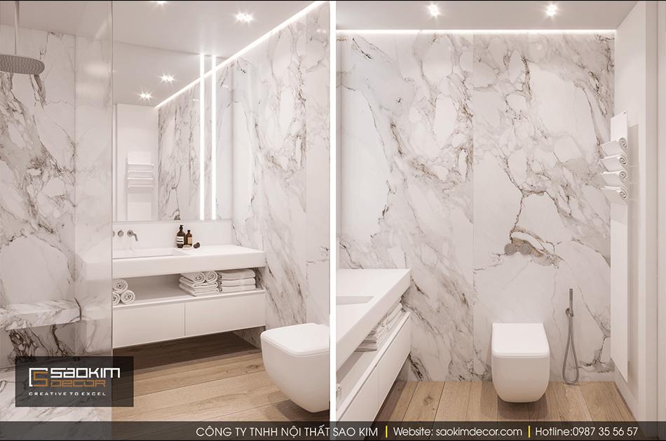 Thiết kế nội thất phòng tắm chung cư Hateco La Roma