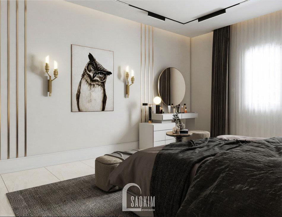 Thiết kế nội thất phòng ngủ master chung cư cao cấp The Matrix One