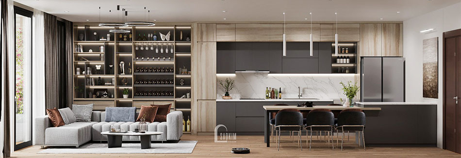 Thiết kế nội thất chung cư 120m2 Packexim Tây Hồ hiện đại, ấm cúng