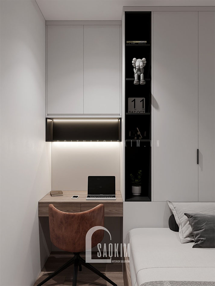 Thiết kế nội thất phòng ngủ chung cư phong cách hiện đại