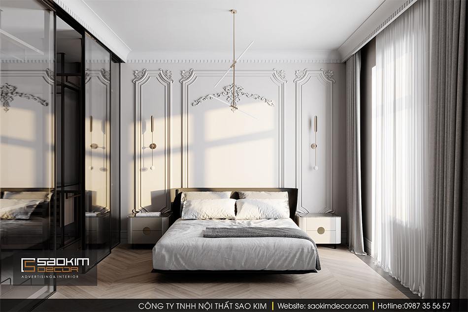 Thiết kế nội thất phòng ngủ master chung cư cao cấp CT1 Eco Green City