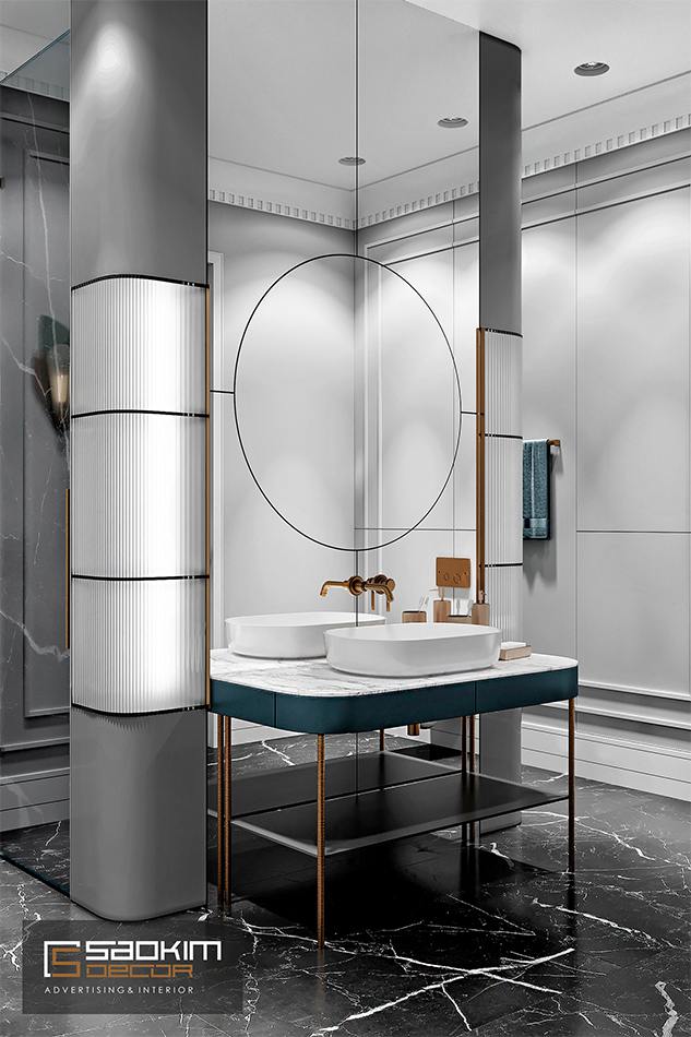 Thiết kế nội thất phòng tắm sang trọng, đẳng cấp