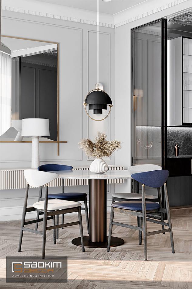 Thiết kế nội thất phòng ăn chung cư cao cấp CT1 Eco Green City