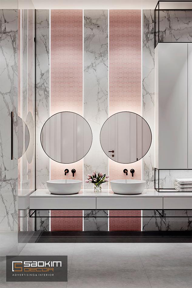 Thiết kế nội thất phòng tắm cho bé gái chung cư cao cấp CT1 Eco Green City