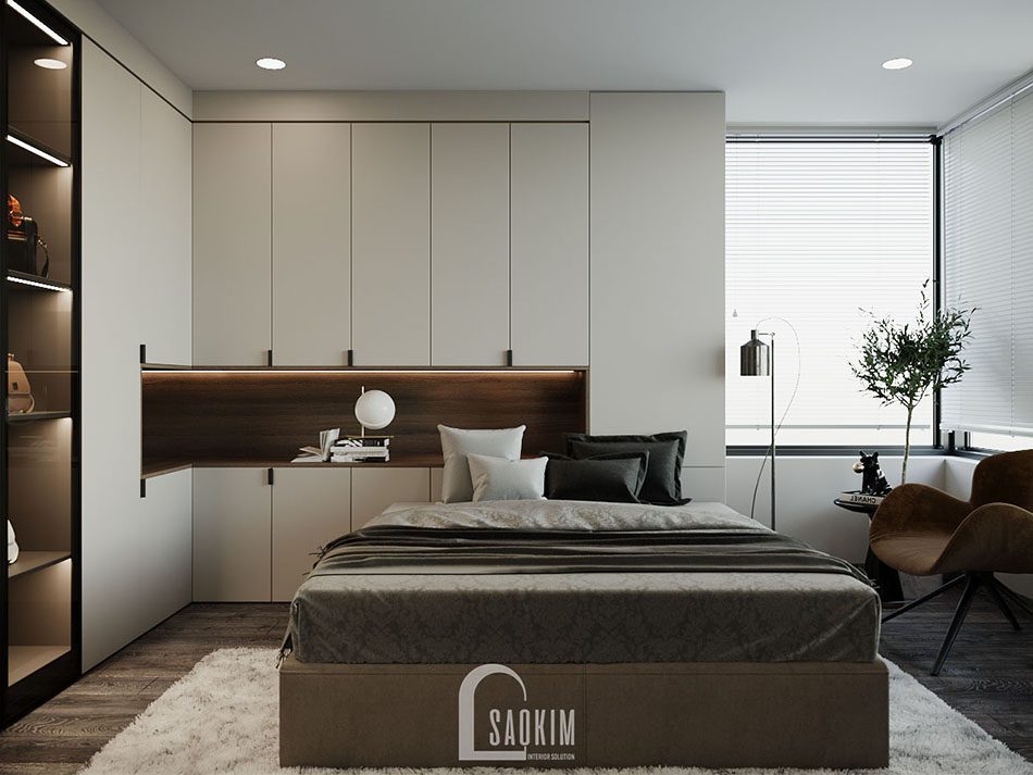 Phòng ngủ cho bà với thiết kế hiện đại, cùng gam màu ấm cúng