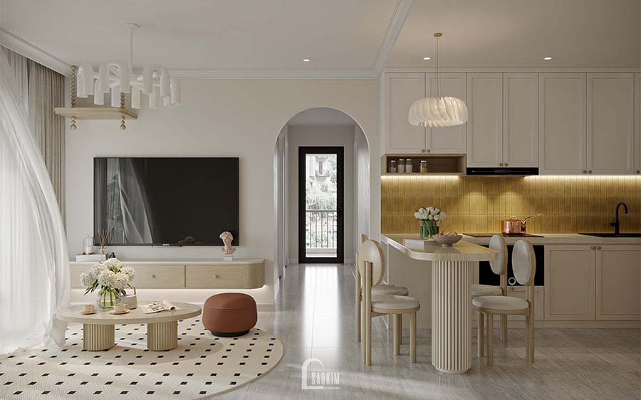 Thiết kế nội thất chung cư Vinhomes Ocean Park theo phong cách thiết kế Korean Chic