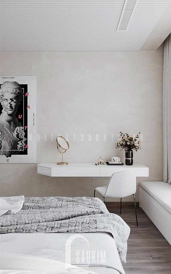 Bàn trang điểm treo được sử dụng trong phòng ngủ con gái