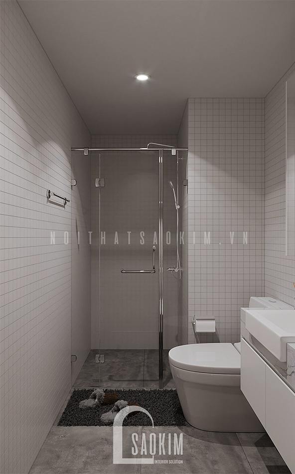 Thiết kế nội thất phòng tắm 2 chung cư Vinhomes Ocean Park