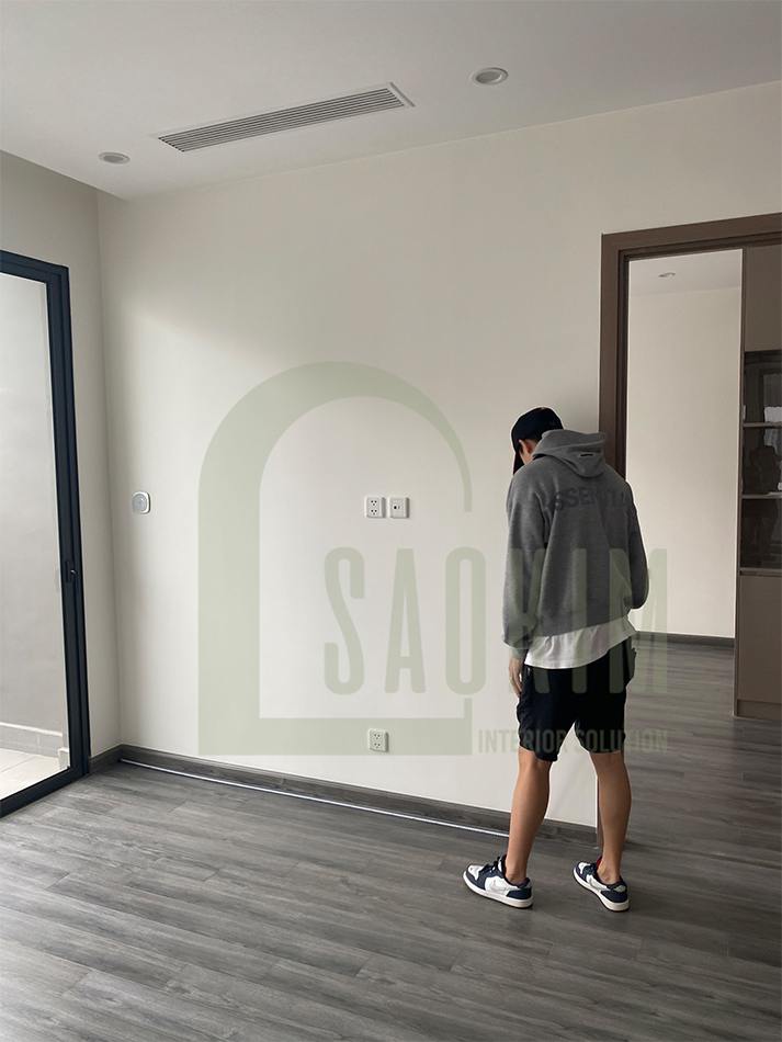 Kiến trúc sư của Nội thất Sao Kim đến khảo sát, đo đạc công trình trước khi lên thiết kế