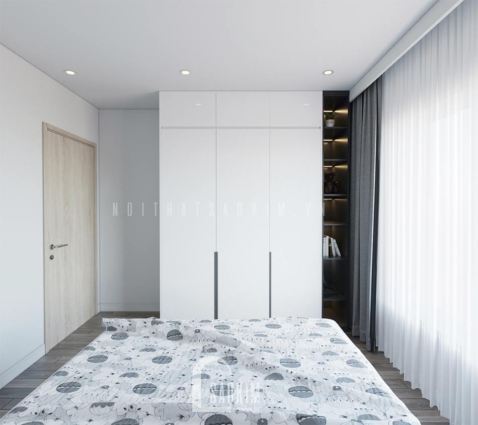 Gam màu trắng làm chủ đạo giúp không gian phòng ngủ bé gái sáng hơn