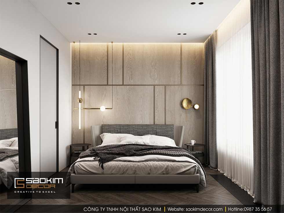 Thiết kế phòng ngủ master chung cư 85m2 Bohemia Residence