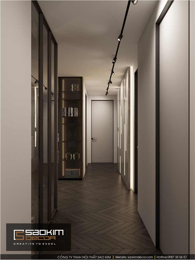 Hành lang chung cư được thiết kế đẹp mắt