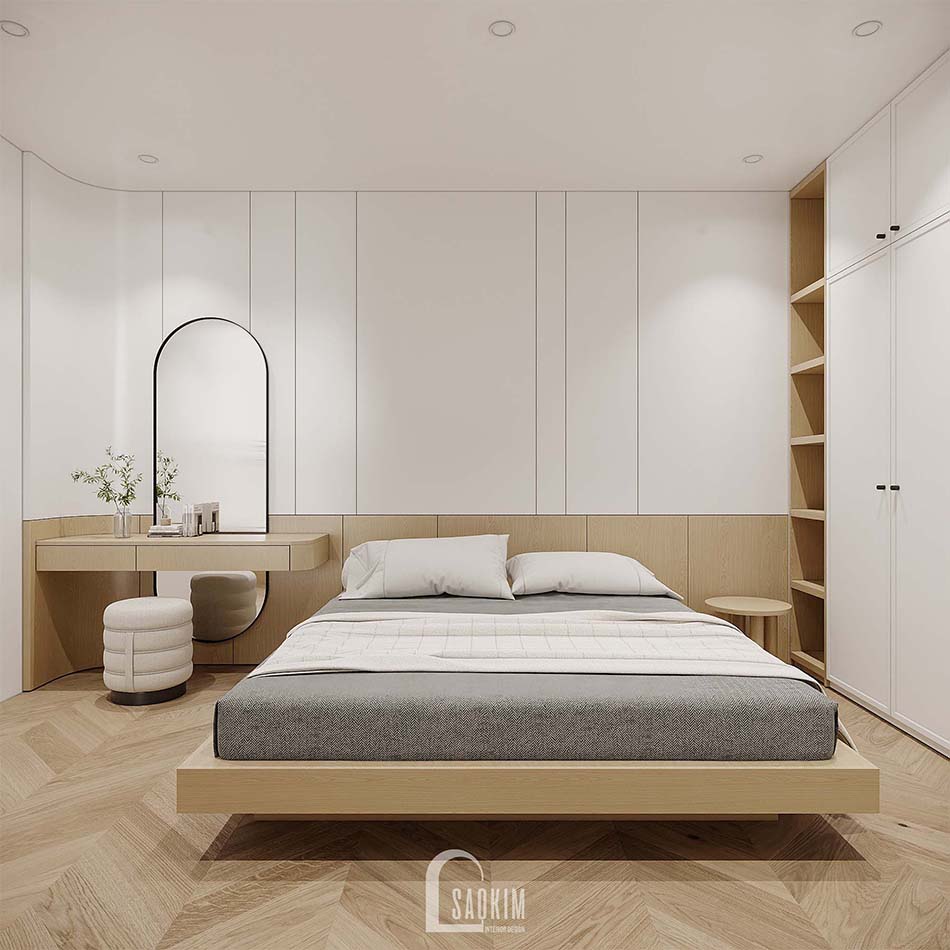 Thiết kế nội thất phòng ngủ 2 chung cư Feliz Homes Hoàng Mai 